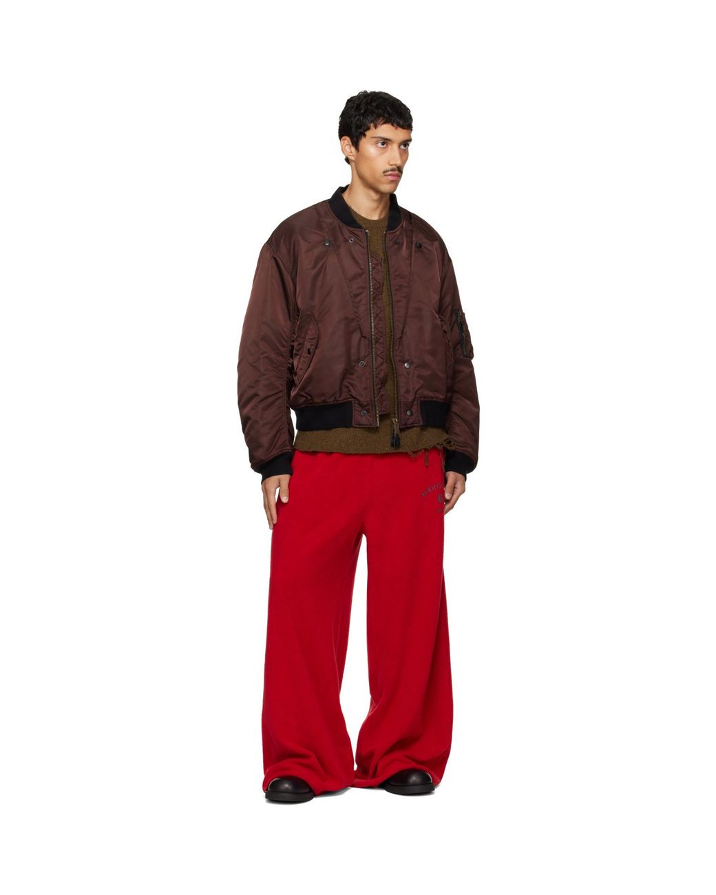 Maison Margiela Red Reversible Bomber Jacket for men