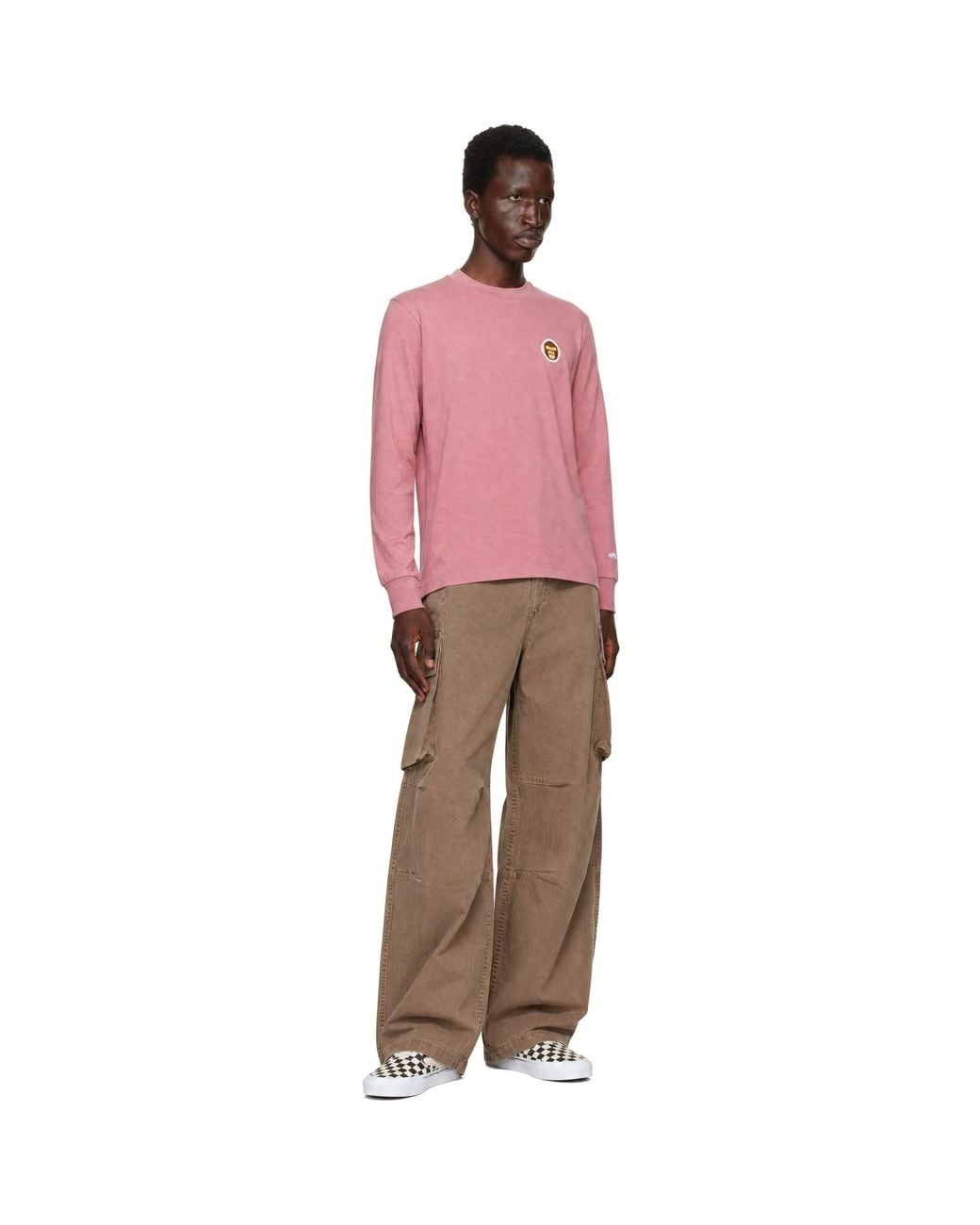 Aape By A Bathing Ape Pink 'Aaper' Long Sleeve T-Shirt for men