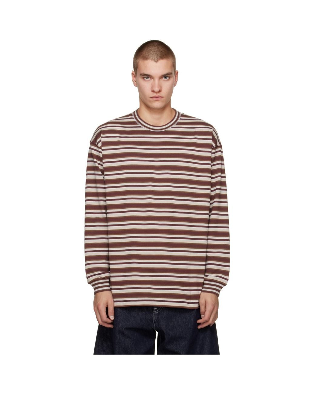 Comme des Garçons Red Cotton Jersey Stripe T-Shirt for men