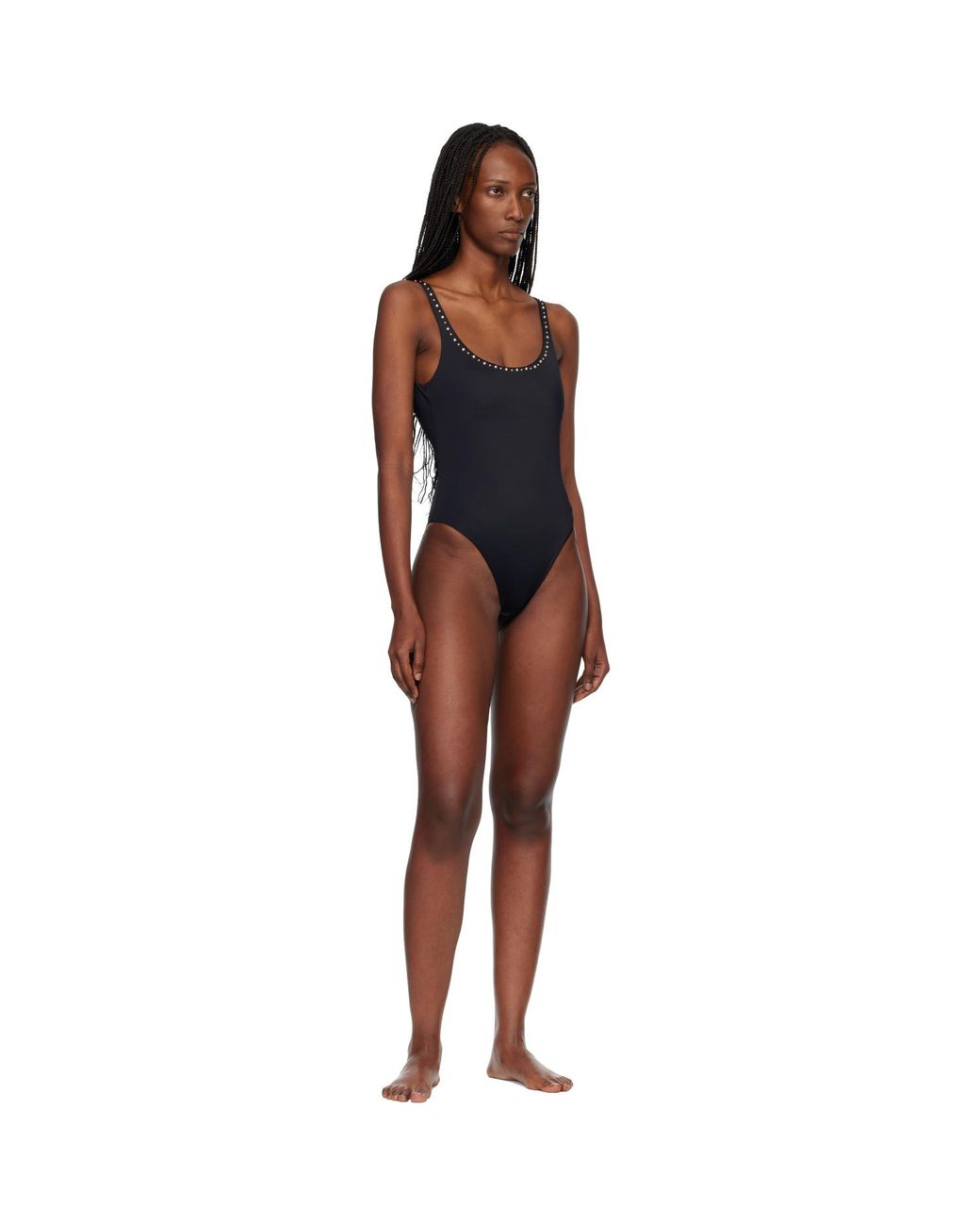 Versace Black Studded Swimsuit