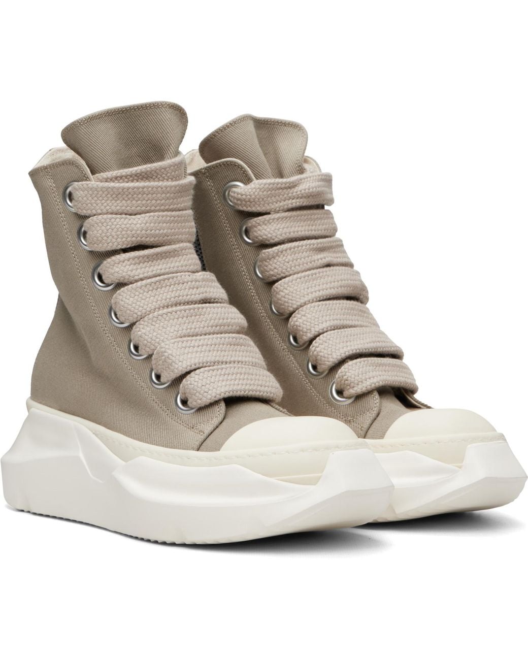 Rick Owens Gray Taupe Tower Jumbolace Abstract Sneakers for men