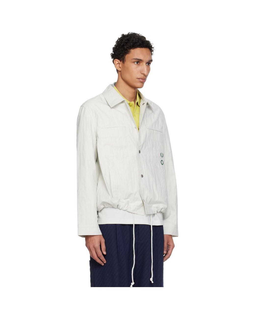 Craig Green White Fred Perry Edition Empty Quilted Overshirt for men