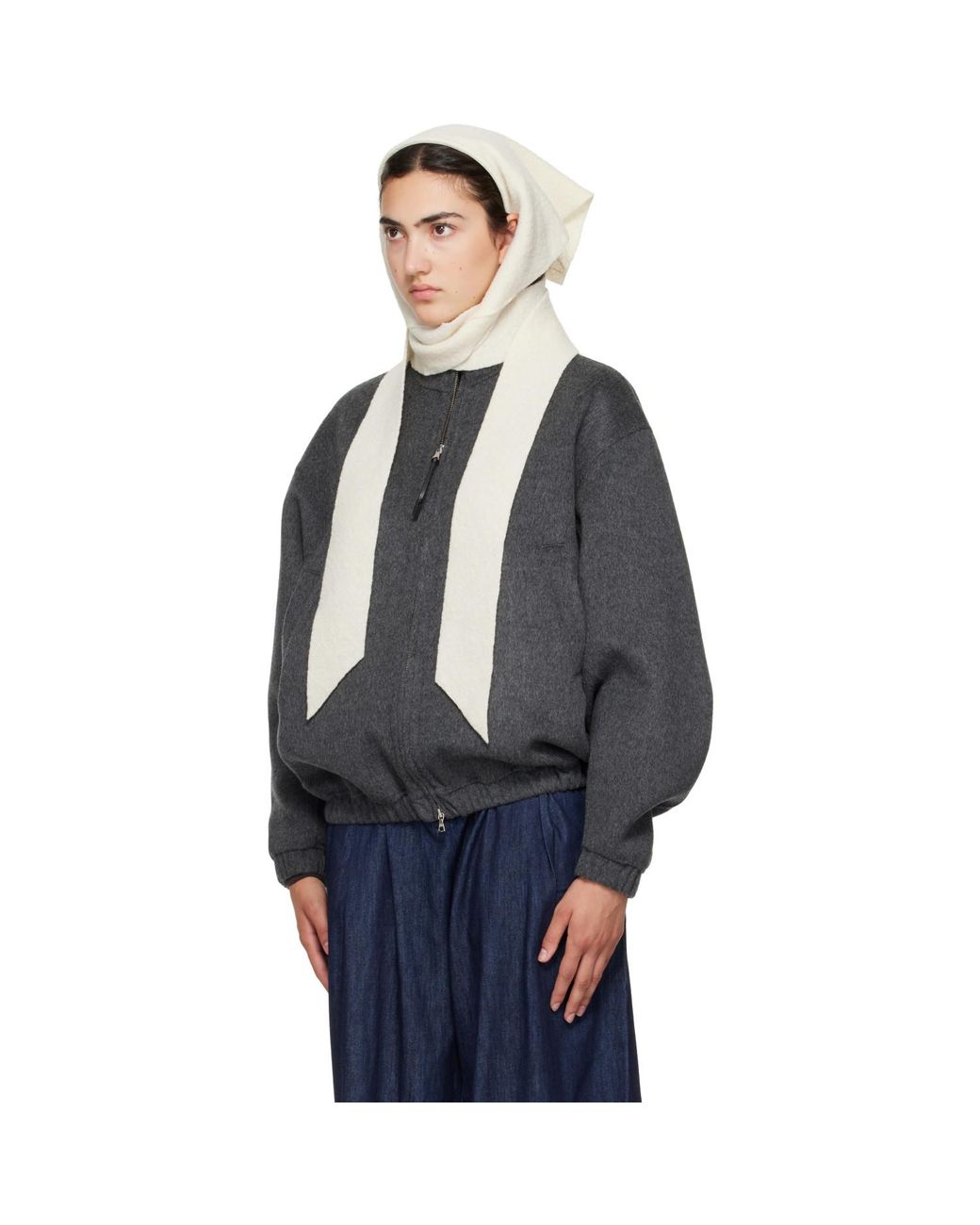 MERRMA Gray Ssense Exclusive Off- Wool Bandana