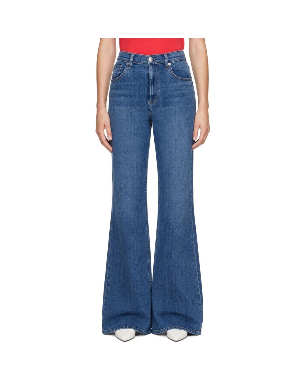 Rag & Bone Blue Flexi Andi Full Wide Jeans