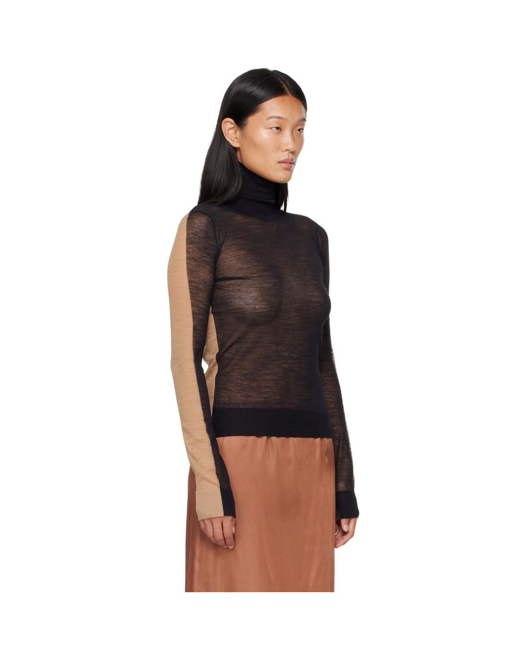 MM6 by Maison Margiela Black Front Back Pullover Turtleneck