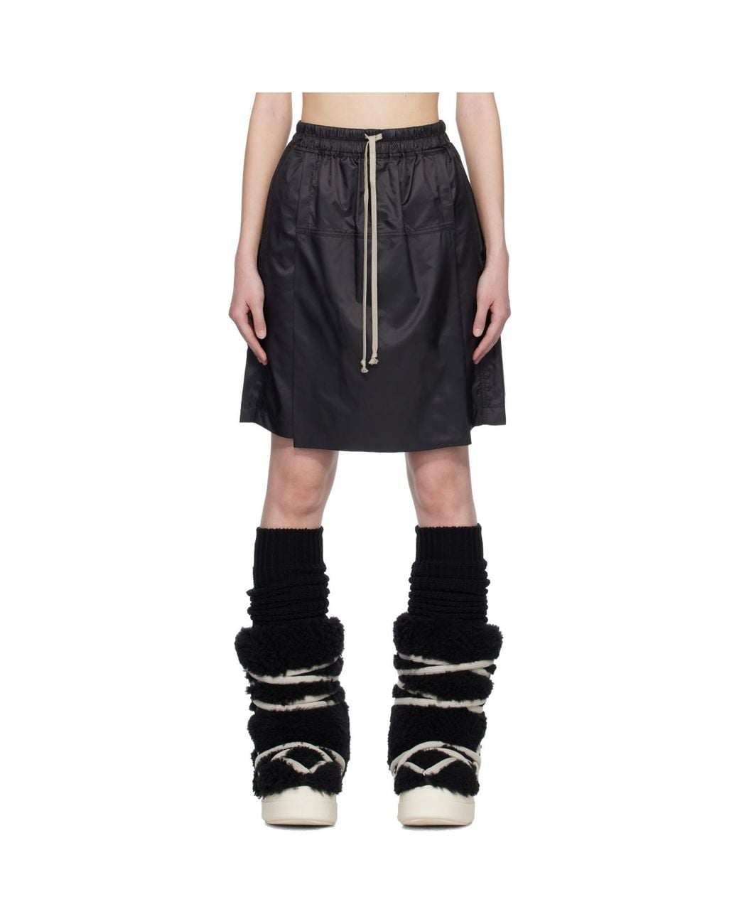 Rick Owens Black Moncler + Kilt Shorts