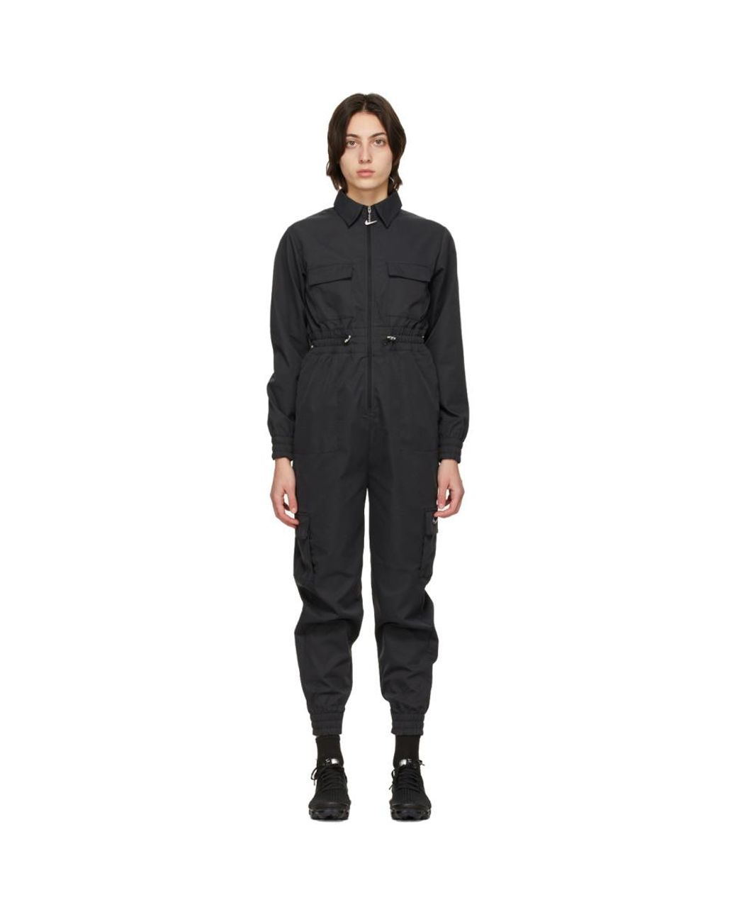 Nike Black Sportswear Swoosh Utility Jumpsuit - Lyst