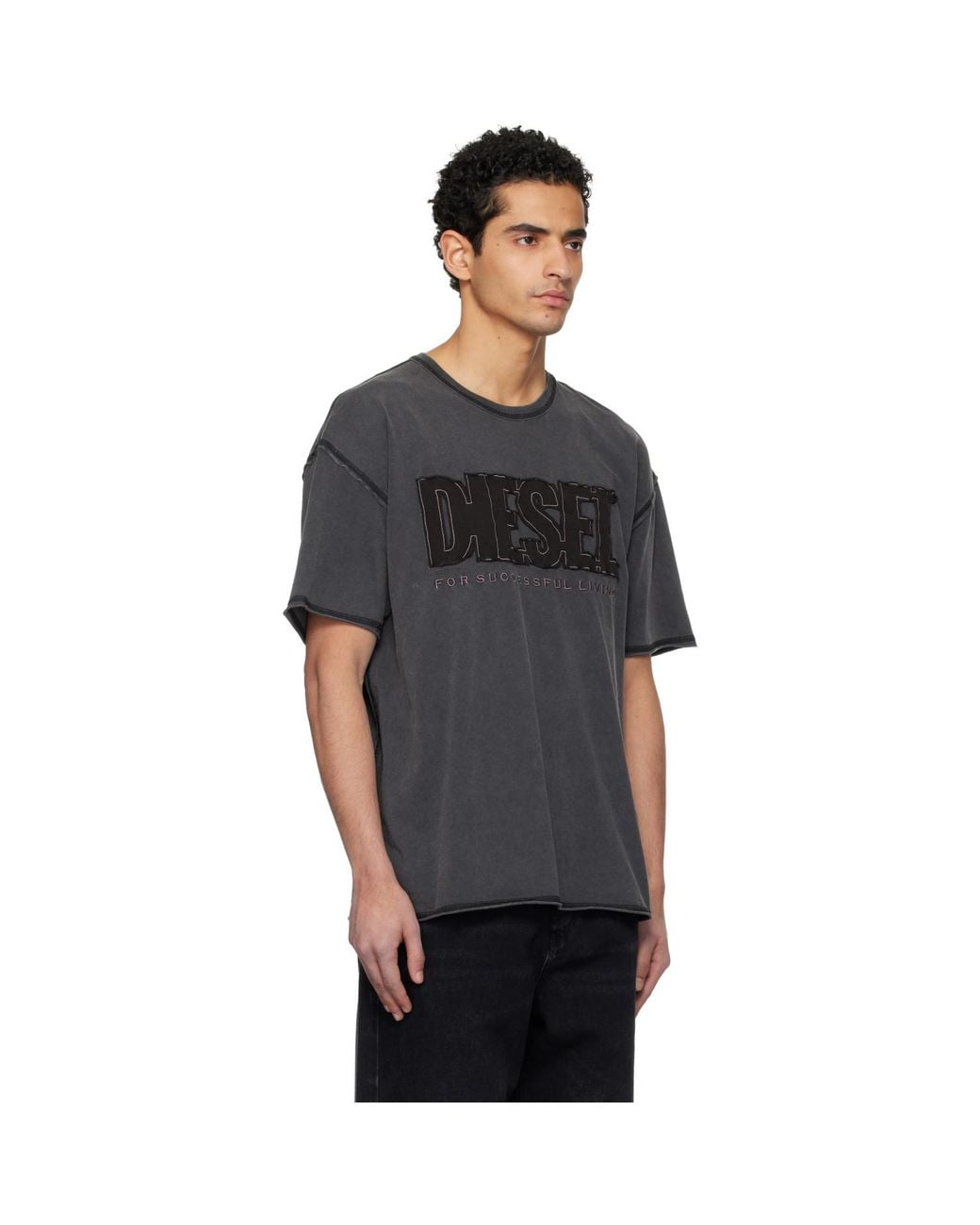 DIESEL Black T-Rawboxt T-Shirt for men