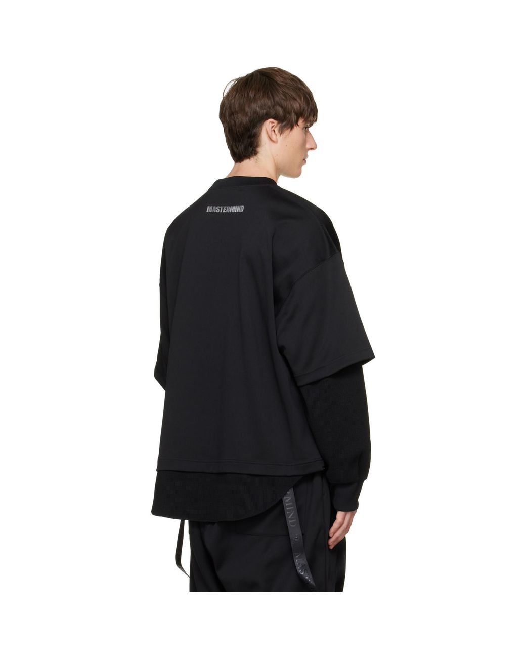 MASTERMIND WORLD Black Layered Pullover Sweatshirt for men