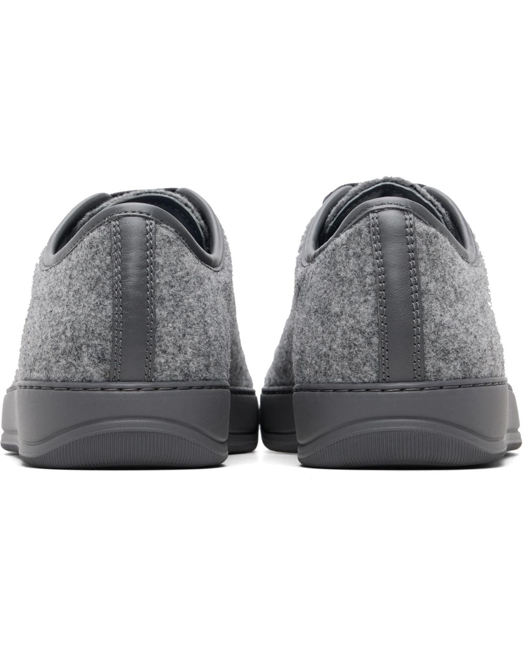 Lanvin Gray Dbb1 Felt & Nappa Leather Sneakers for men