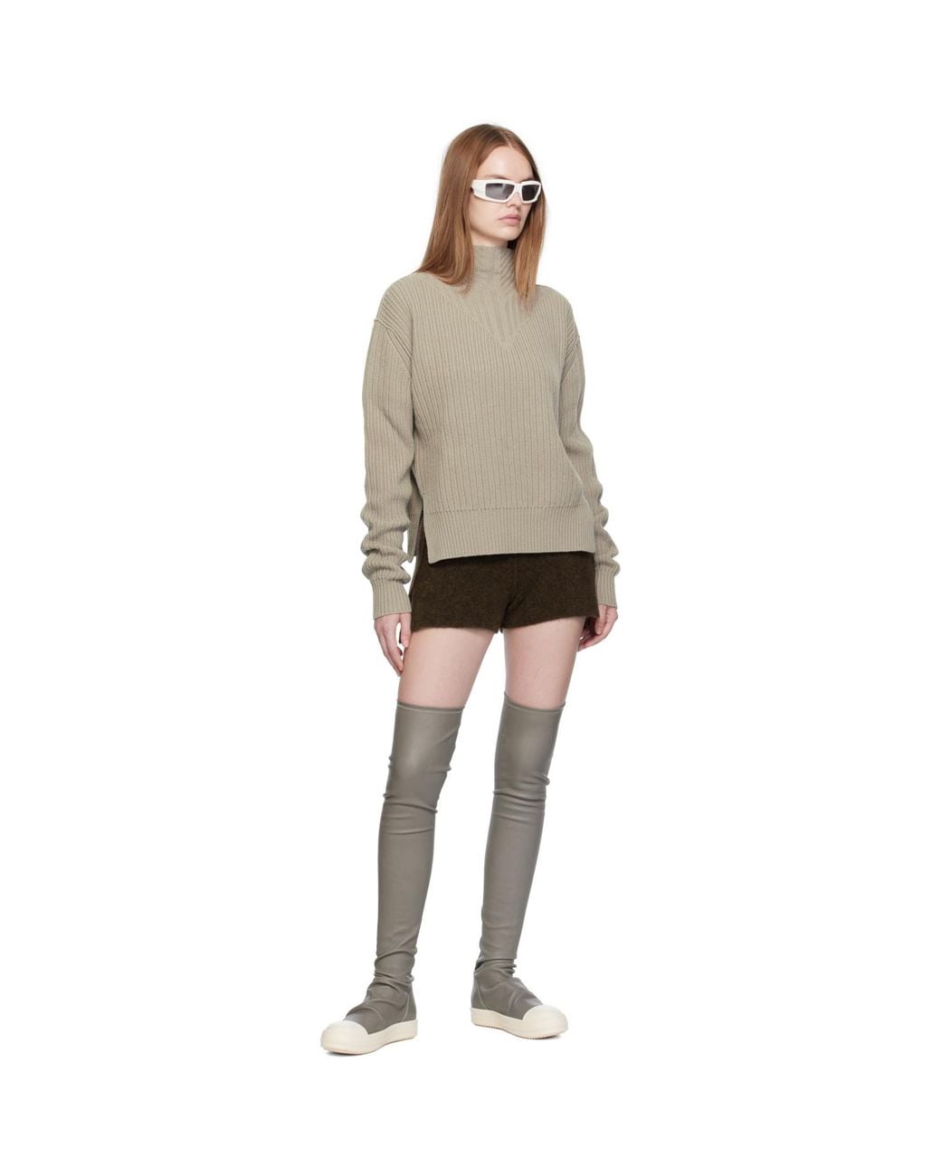 Rick Owens Black Concordians Alpaca Knit Shorts