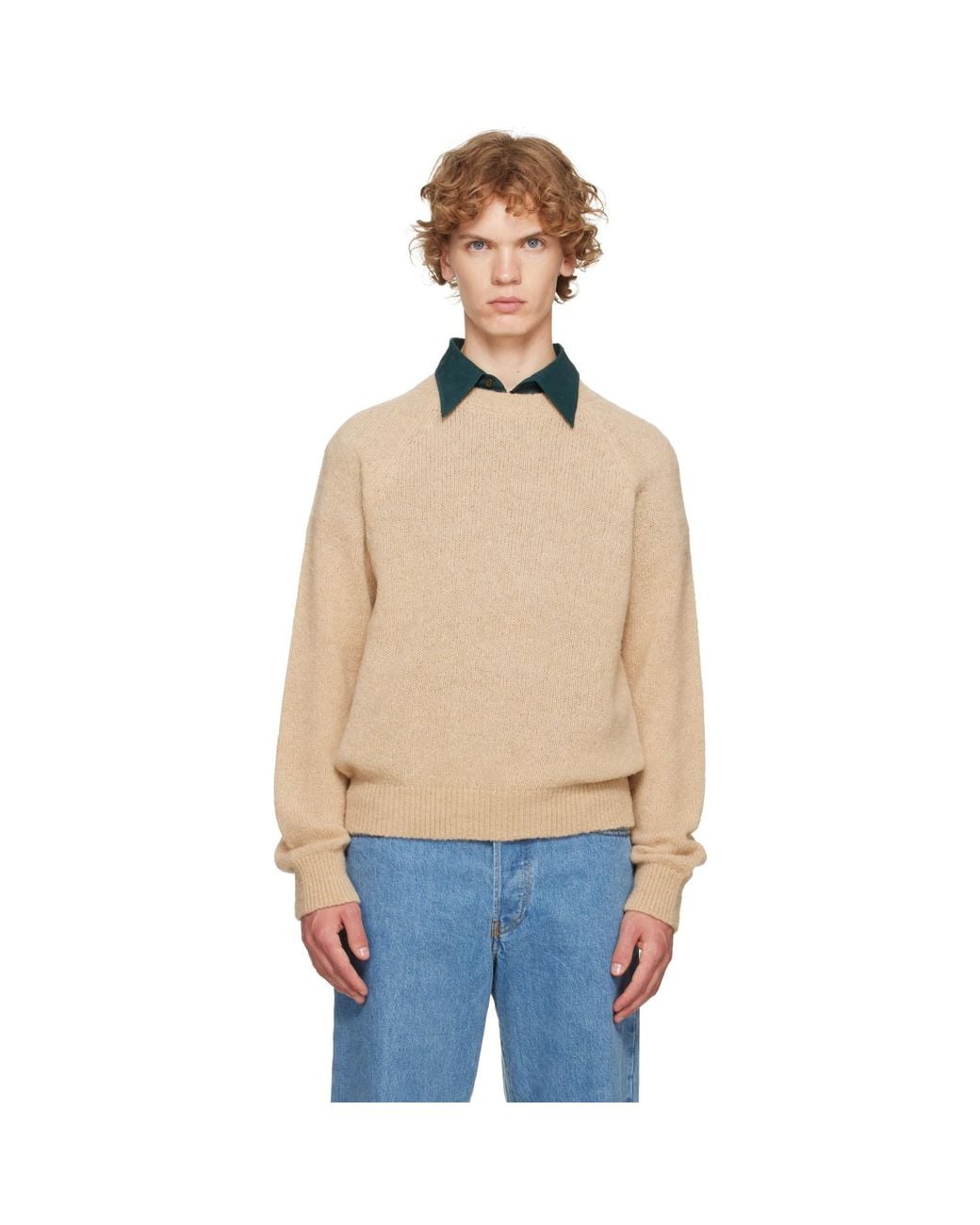 Dries Van Noten Blue Alpaca Sweater for men