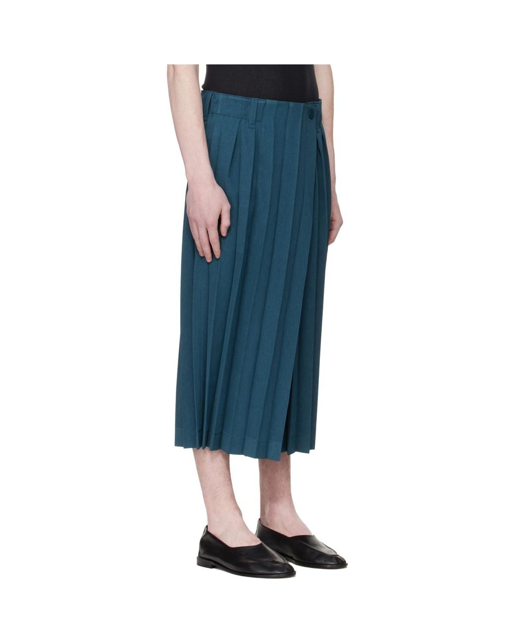 Homme Plissé Issey Miyake Blue Edge Ensemble Trousers for men