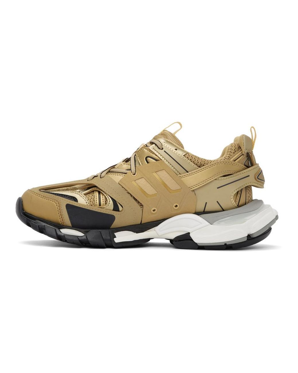 Balenciaga Rubber Track Trainers in Gold (Metallic) for Men | Lyst