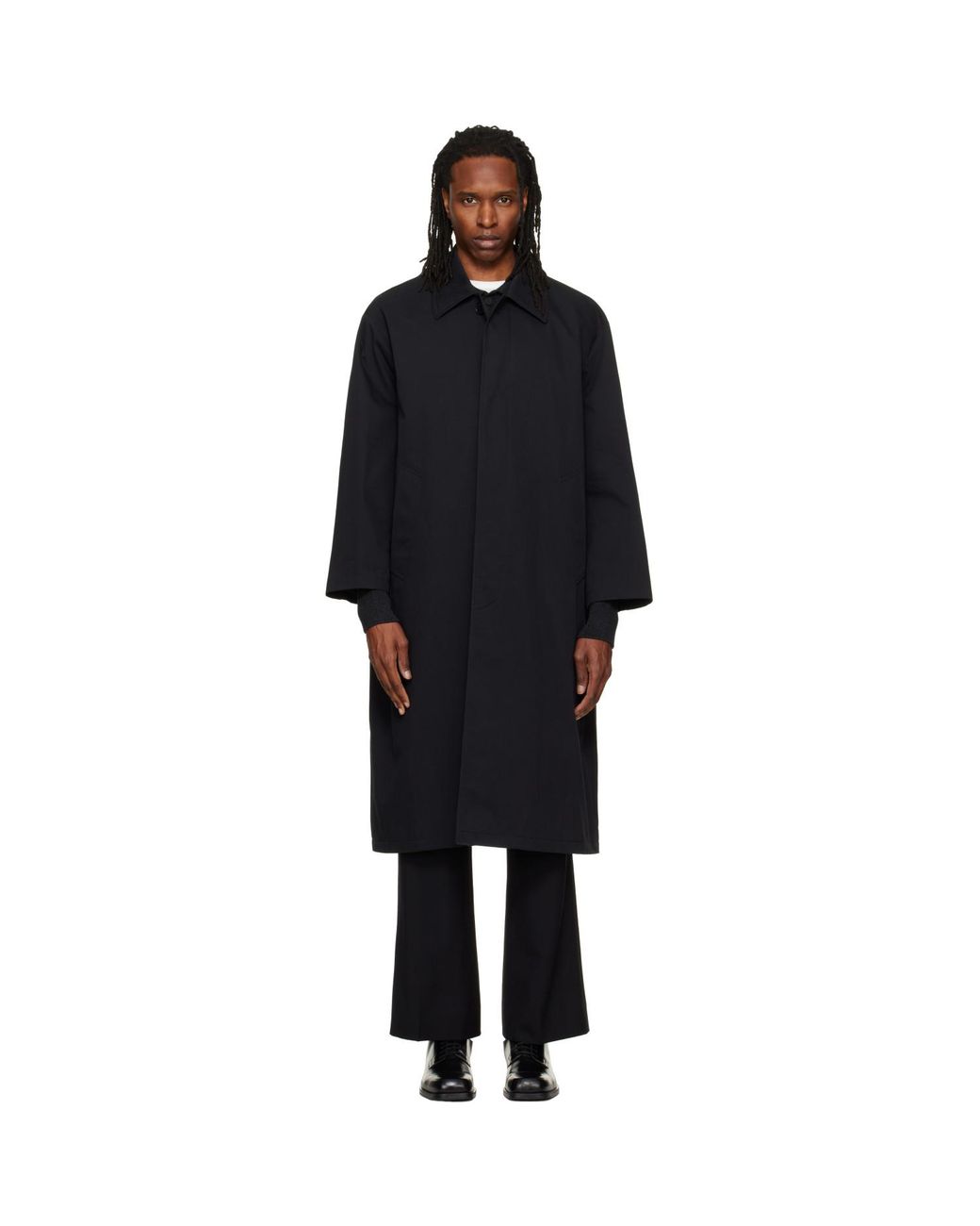 DUNST Black Refined Mac Coat for men