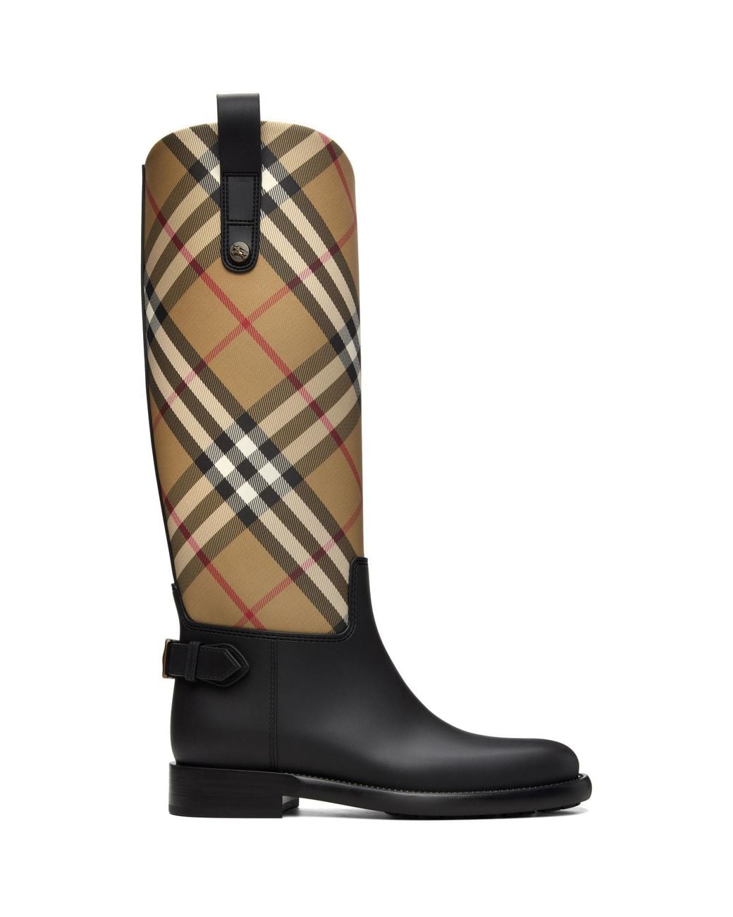 Burberry Black Check Cavalier Outdoor Boots