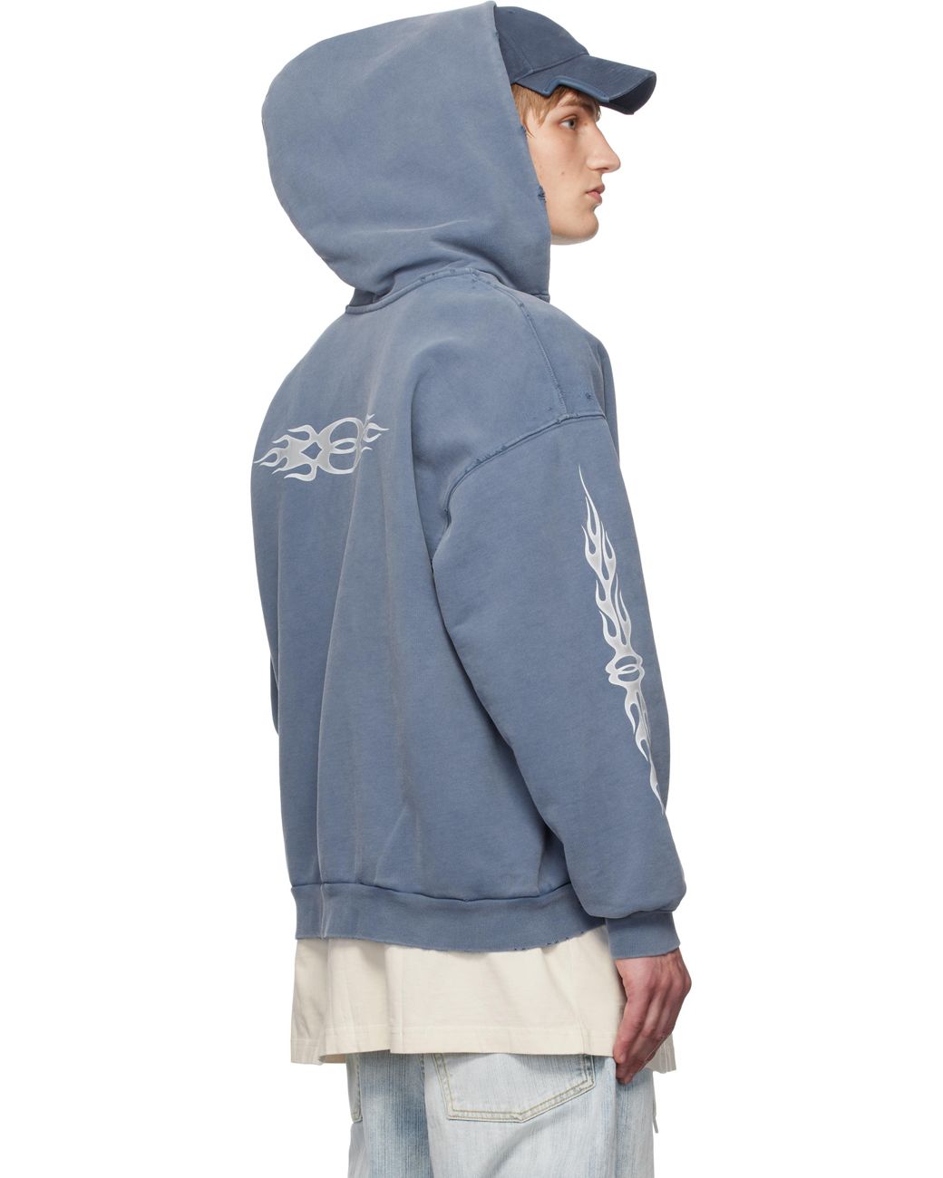Balenciaga Burning Unity Zip-up Hoodie in Blue for Men | Lyst