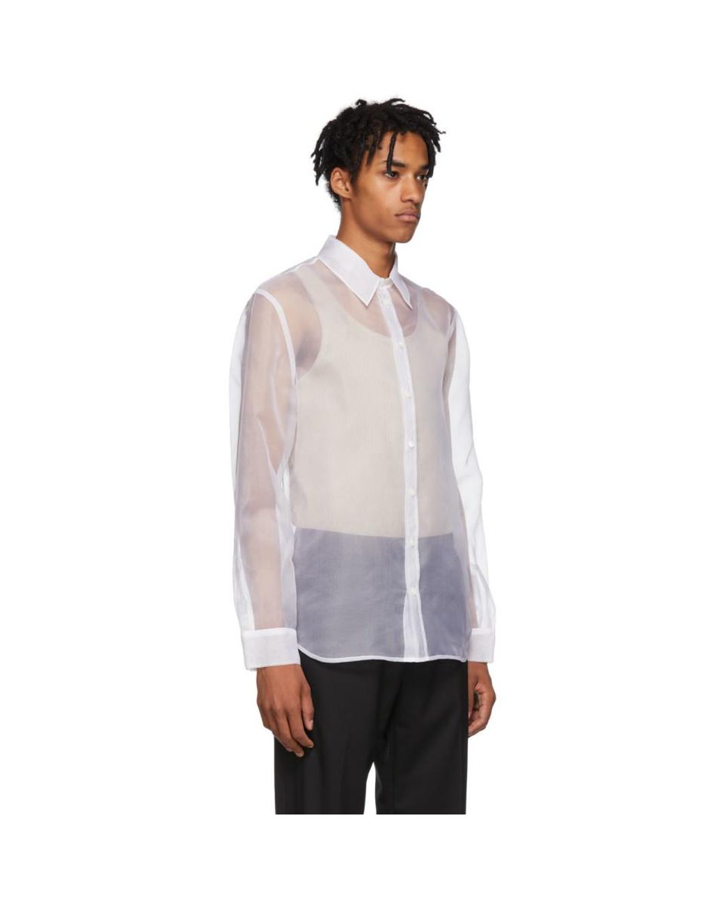 Chemise a logo transparente blanche Helmut Lang pour homme | Lyst