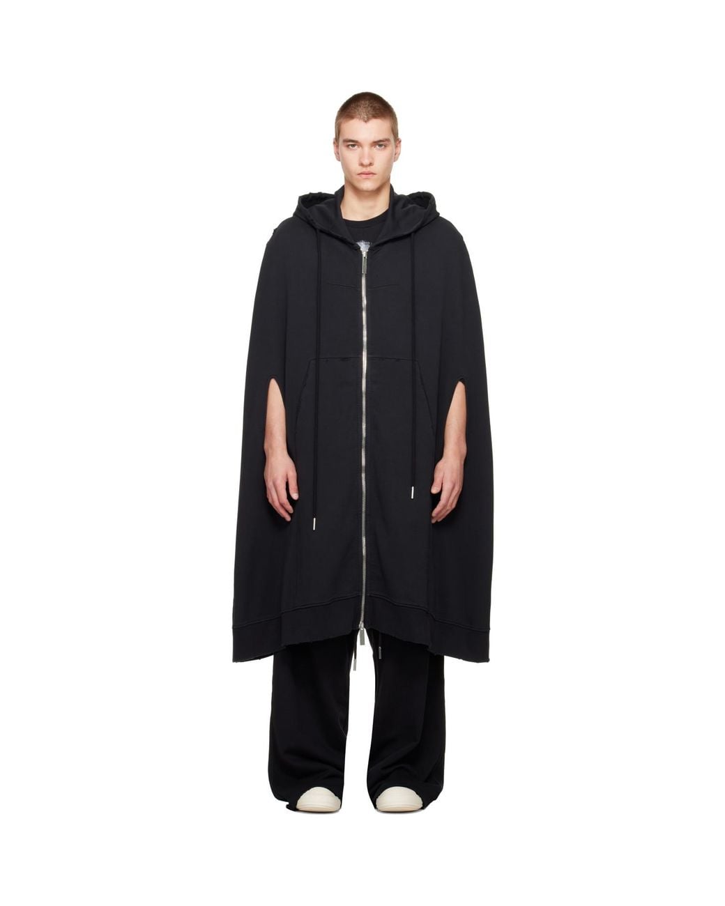 MATIERES FECALES Black 'Cult' Zip Cape for men