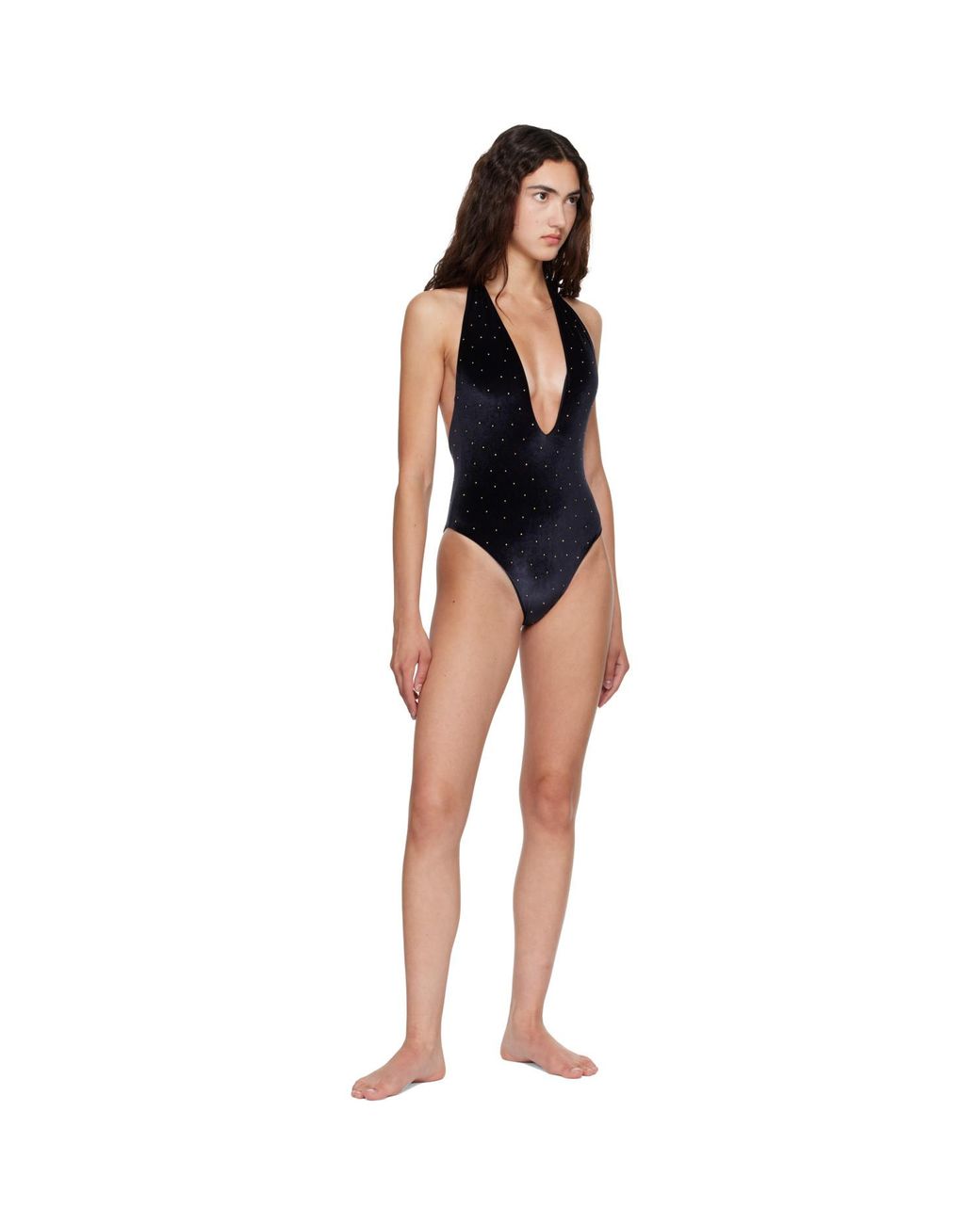 Balmain Black Embellished Swimsuit