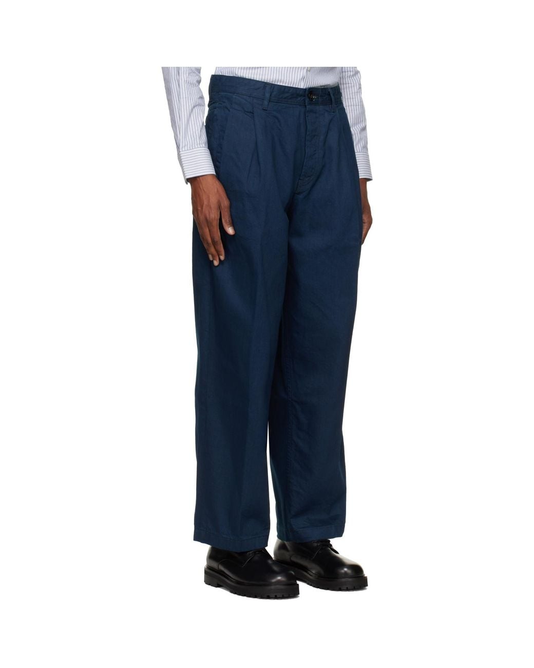 HUGO Blue Relaxed-Fit Soft Cotton Jeans for men