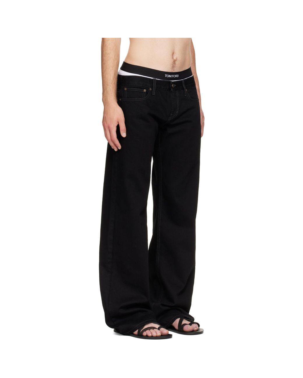 Raimundo Langlois Black Bootcut Jeans for men