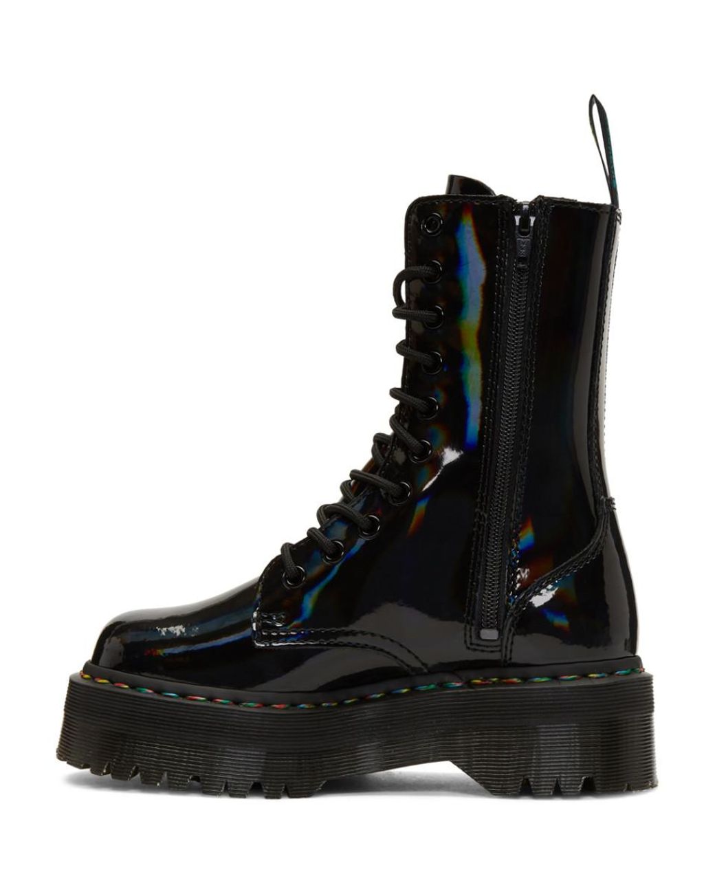 Dr. Martens Leather Black Rainbow Jadon Hi Boots | Lyst