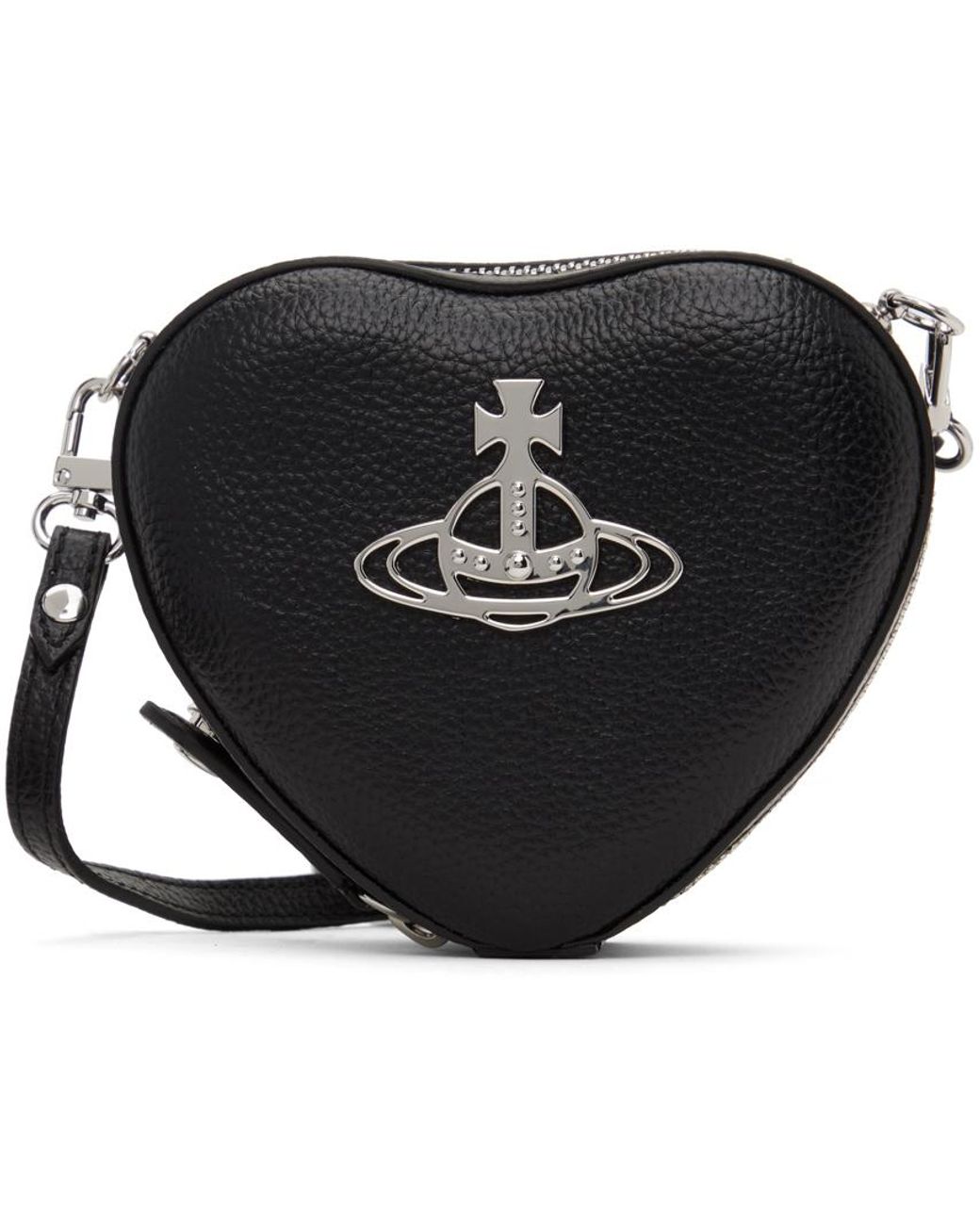 Vivienne Westwood ショルダーバッグ MINI HEART CROSSBODY Heart Mini faux leather crossbody bag in black - Vivienne