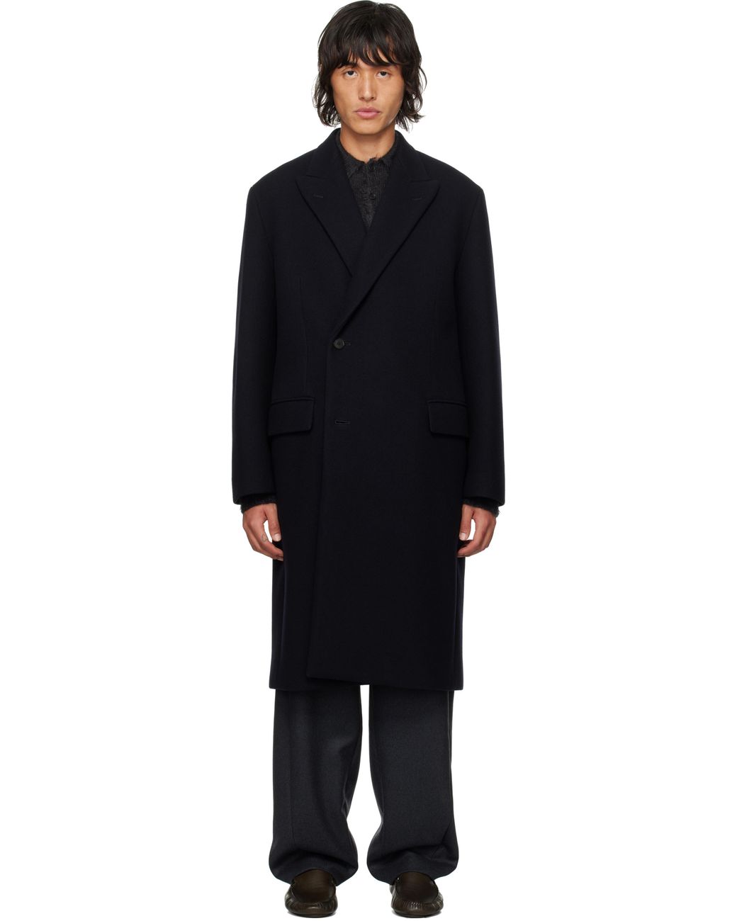 【未使用】AURALEE SPONGE WOOL MELTON COAT 4 Auralee Sponge Wool Melton Chesterfield Coat in Dark Navy