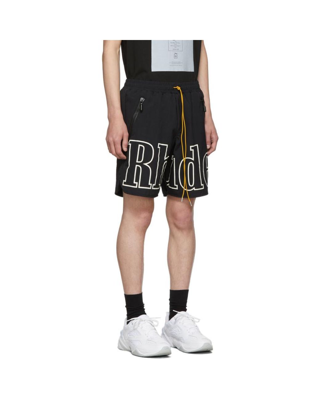 Rhude Black Logo Shorts for Men Lyst