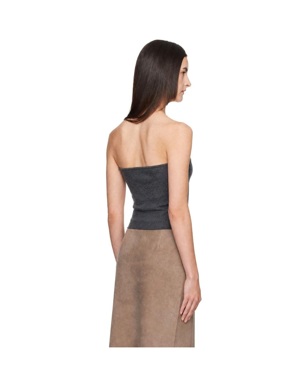 St. Agni Blue Wool Strapless Top