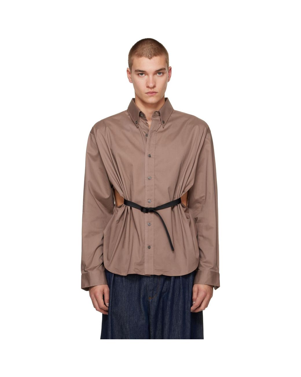 VAQUERA Brown Belted Shirt for men