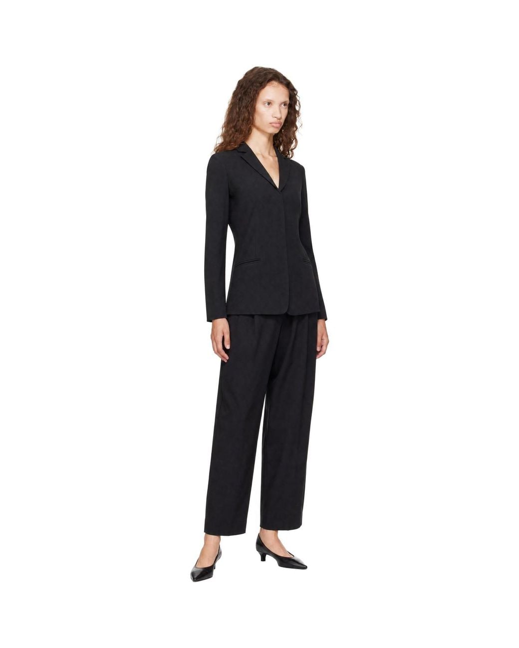 Totême Black Slim Wool Blazer