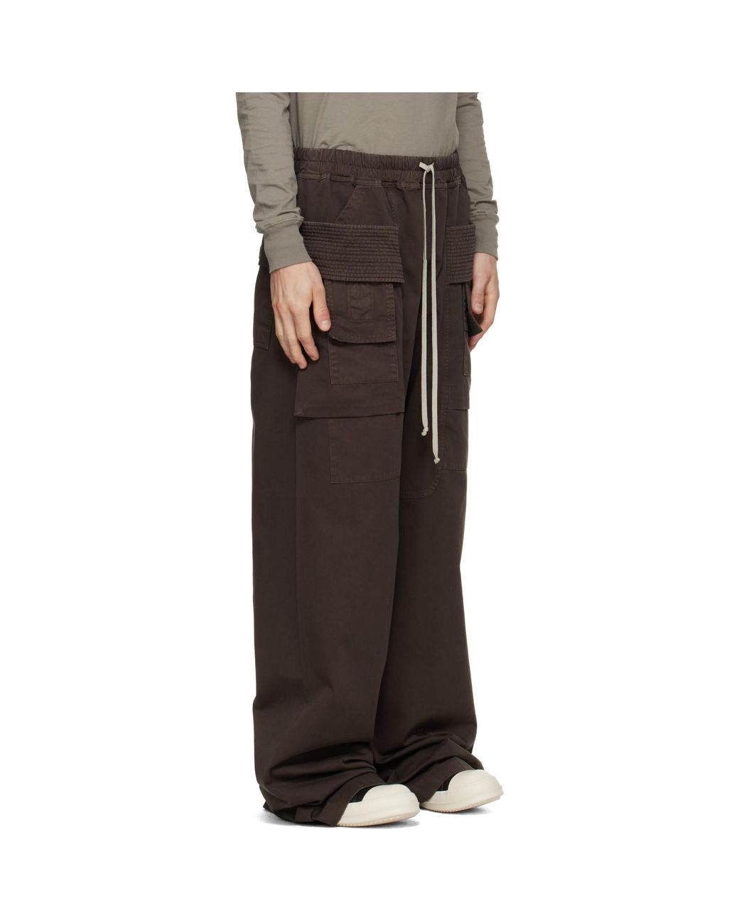 Rick Owens Brown Tower Creatch Wide Cargo Pants for men