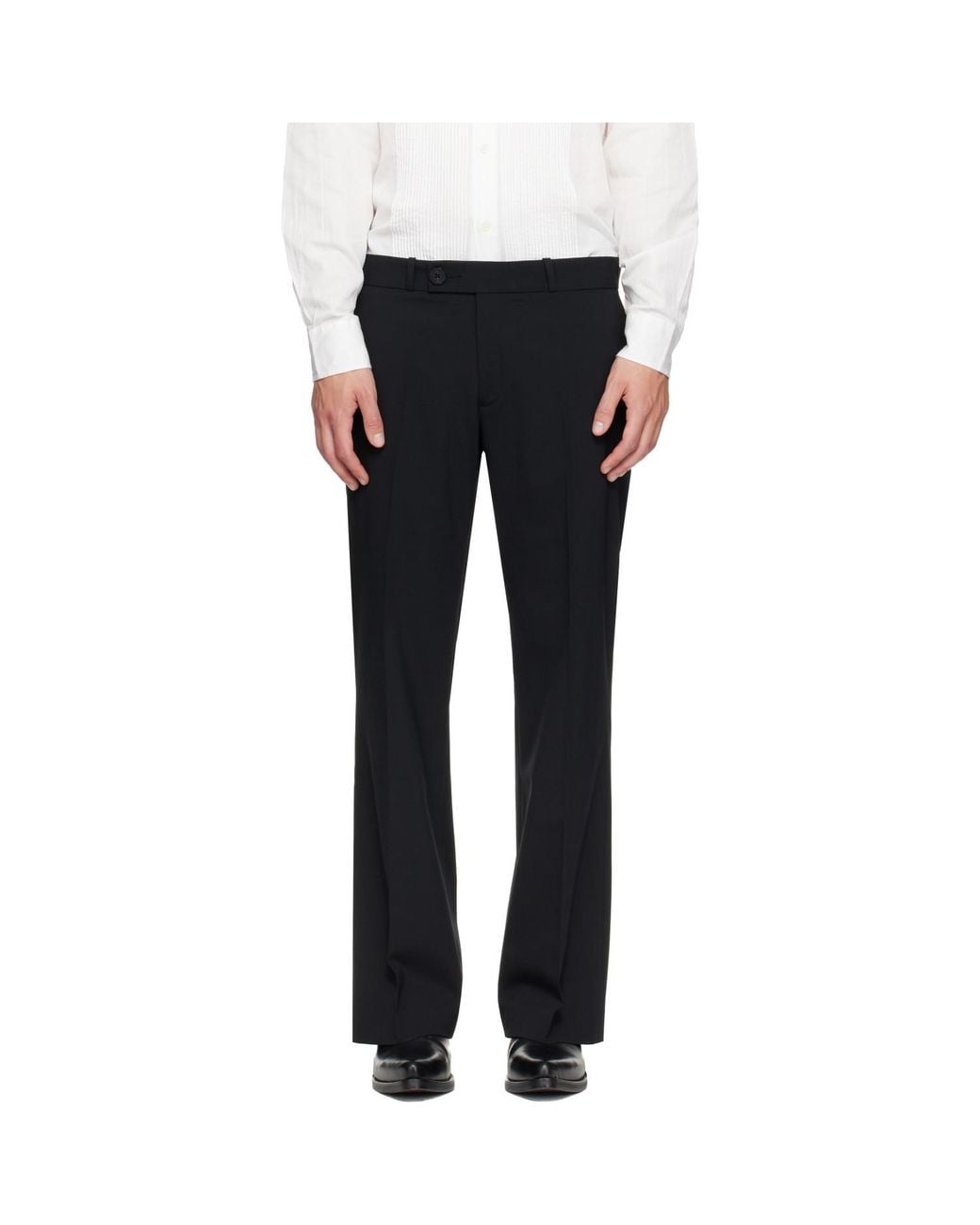 Ernest W. Baker Black Loose Fit Flare Trousers for men