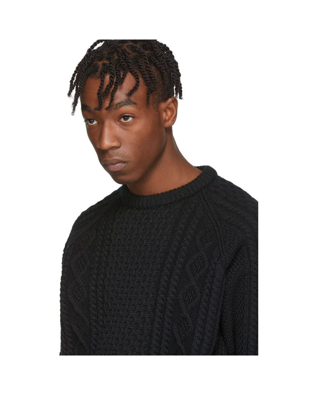Noah Black Fisherman Sweater for Men | Lyst