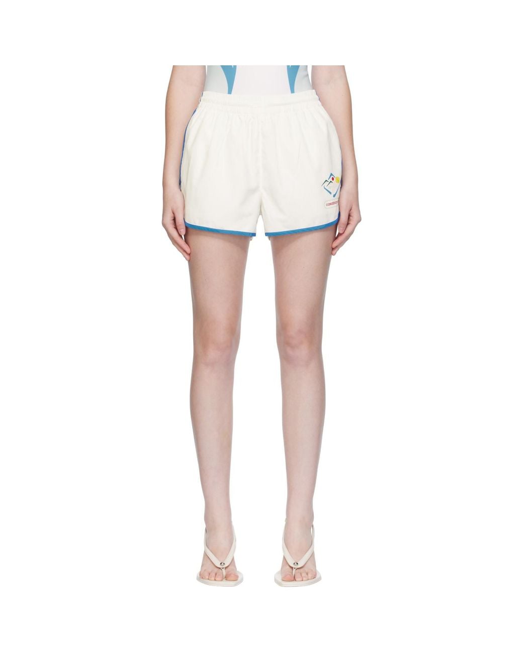 Casablanca White Windbreaker Shorts