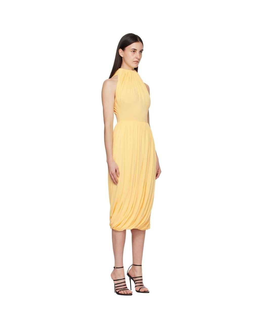Alaïa Black Twisted Soft Jersey Midi Dress