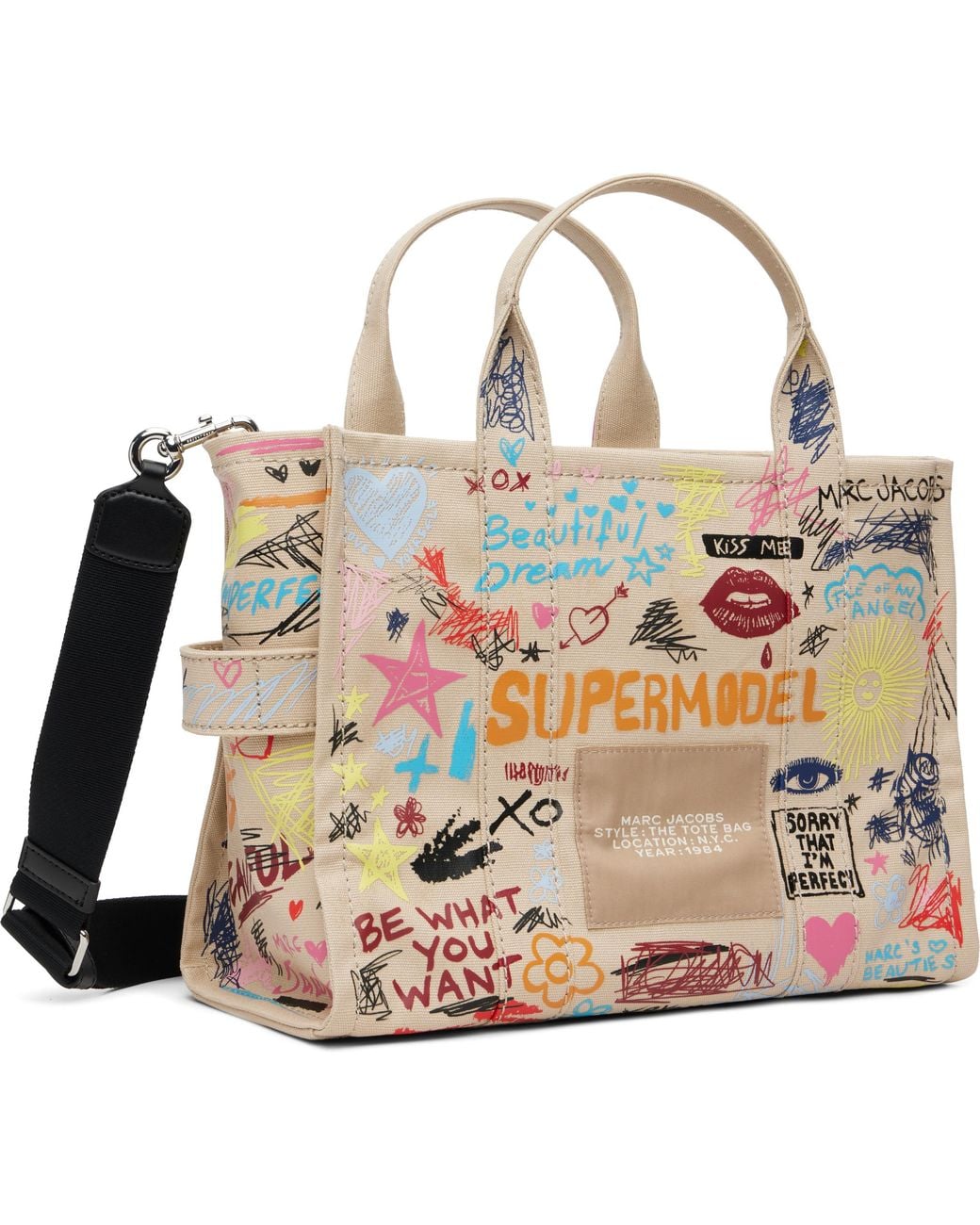 Marc Jacobs Pink 'The Punk Scribble Canvas Medium' Tote