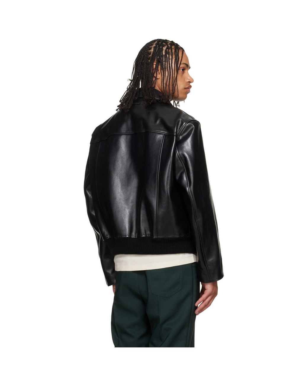 Marni Black Buffed Leather Jacket for men