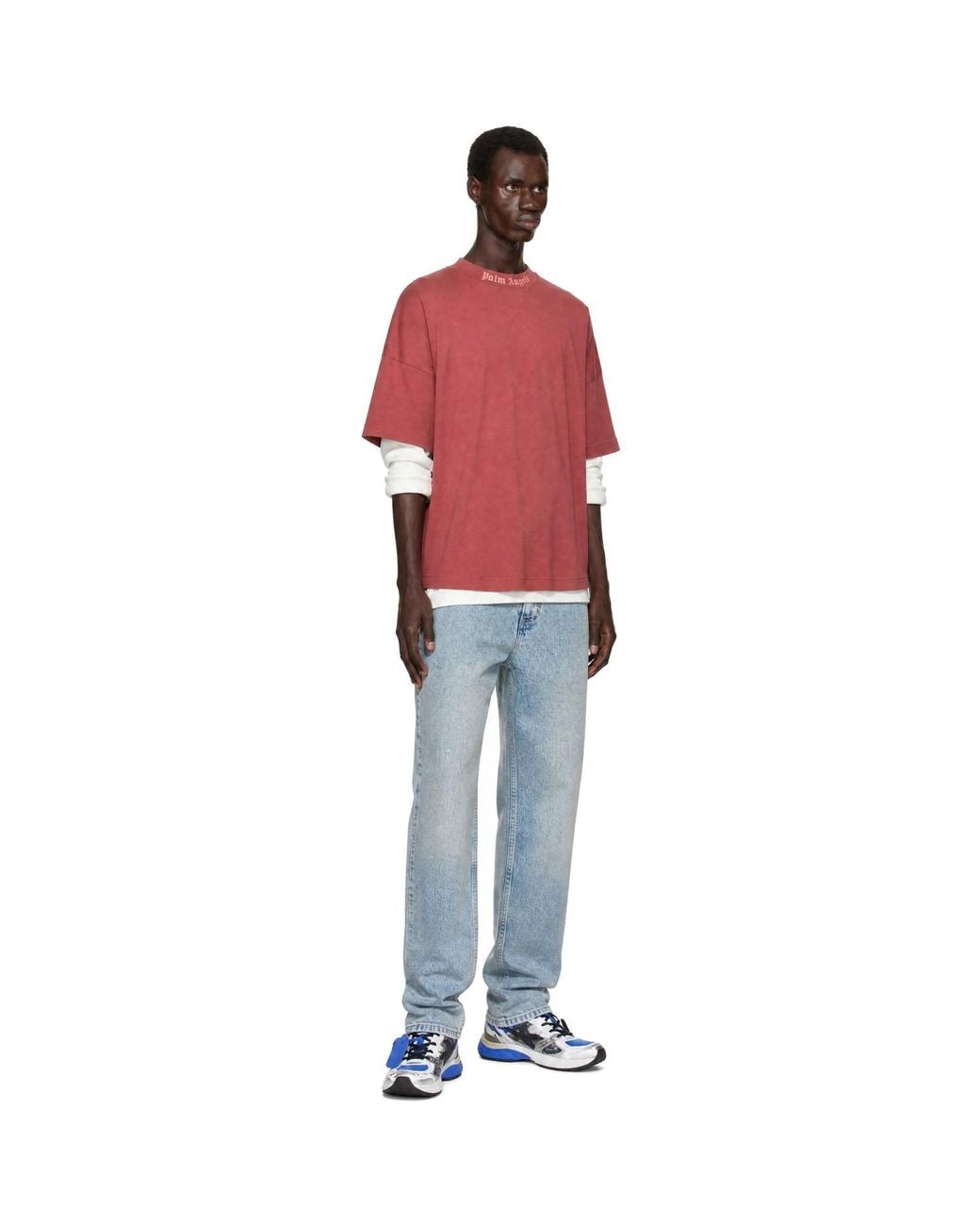 Palm Angels Red Classic Logo Oversized T-Shirt for men