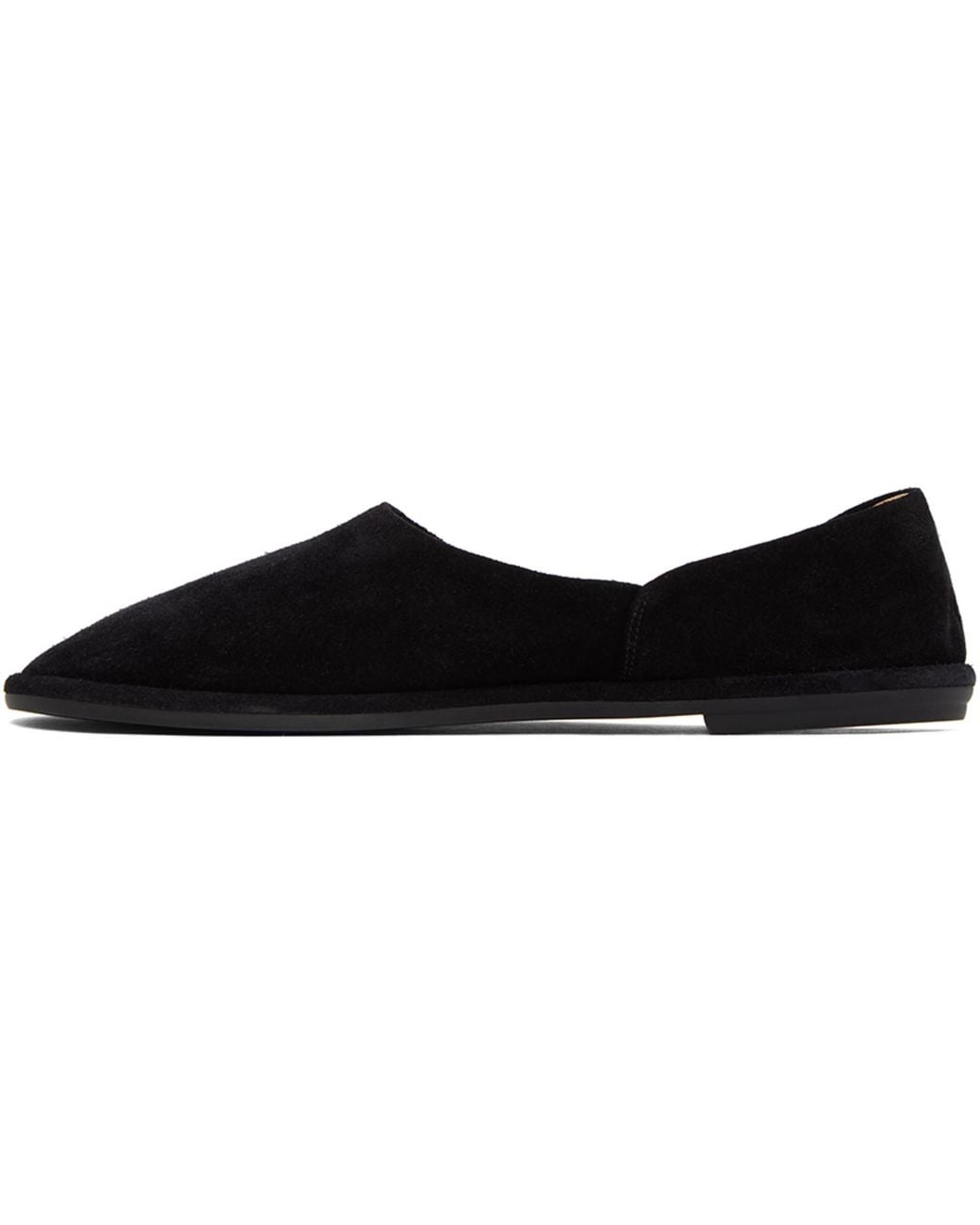 The Row Canal Slip-on Black Suede Loafers
