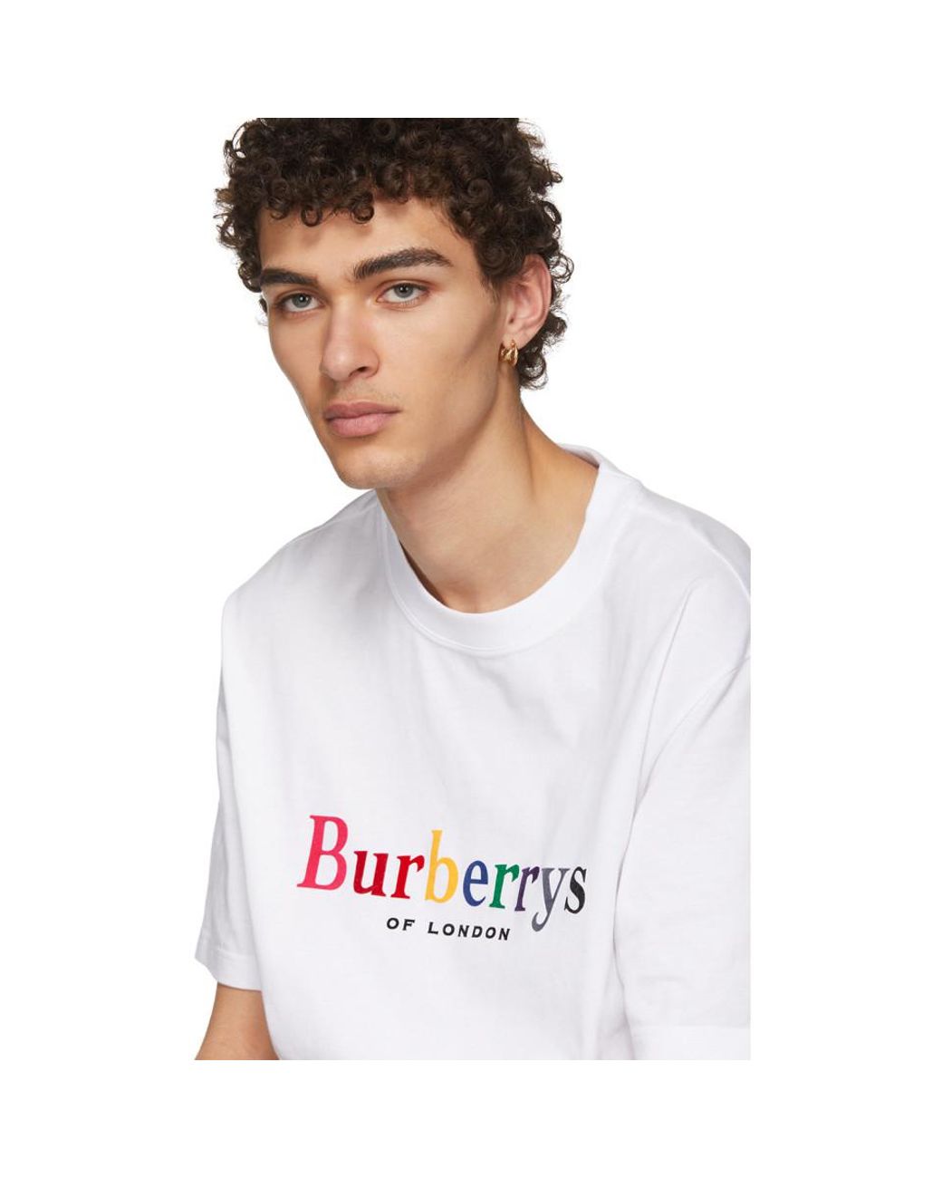 Burberry Cotton White Rainbow T-shirt for Men | Lyst