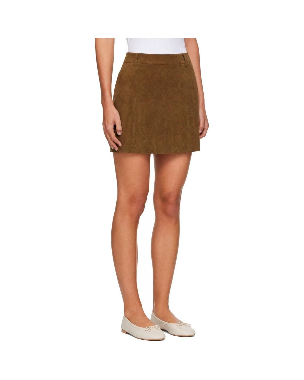 DUNST Brown Alter-Suede Miniskirt