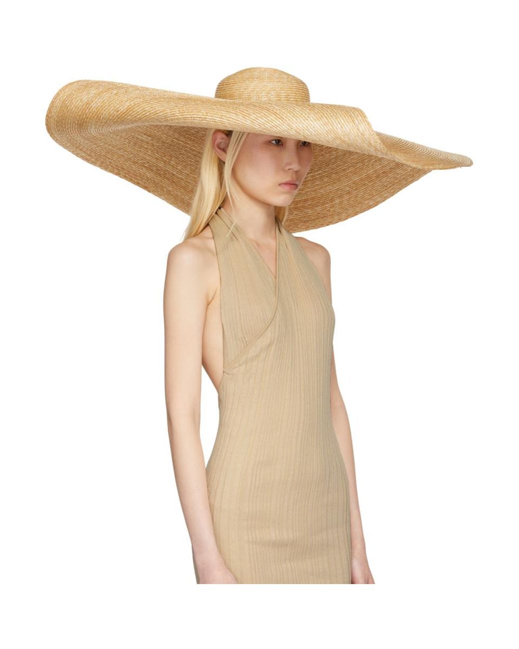 Jacquemus Beige Le Chapeau Bomba Hat in 
