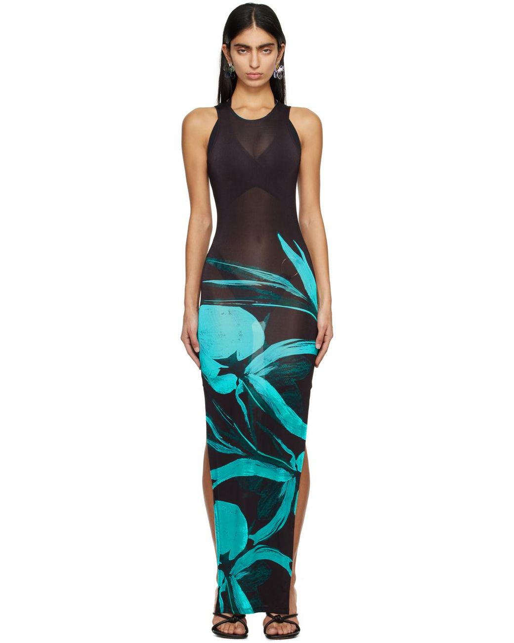 Louisa Ballou Sea Breeze Maxi Dress in Black | Lyst