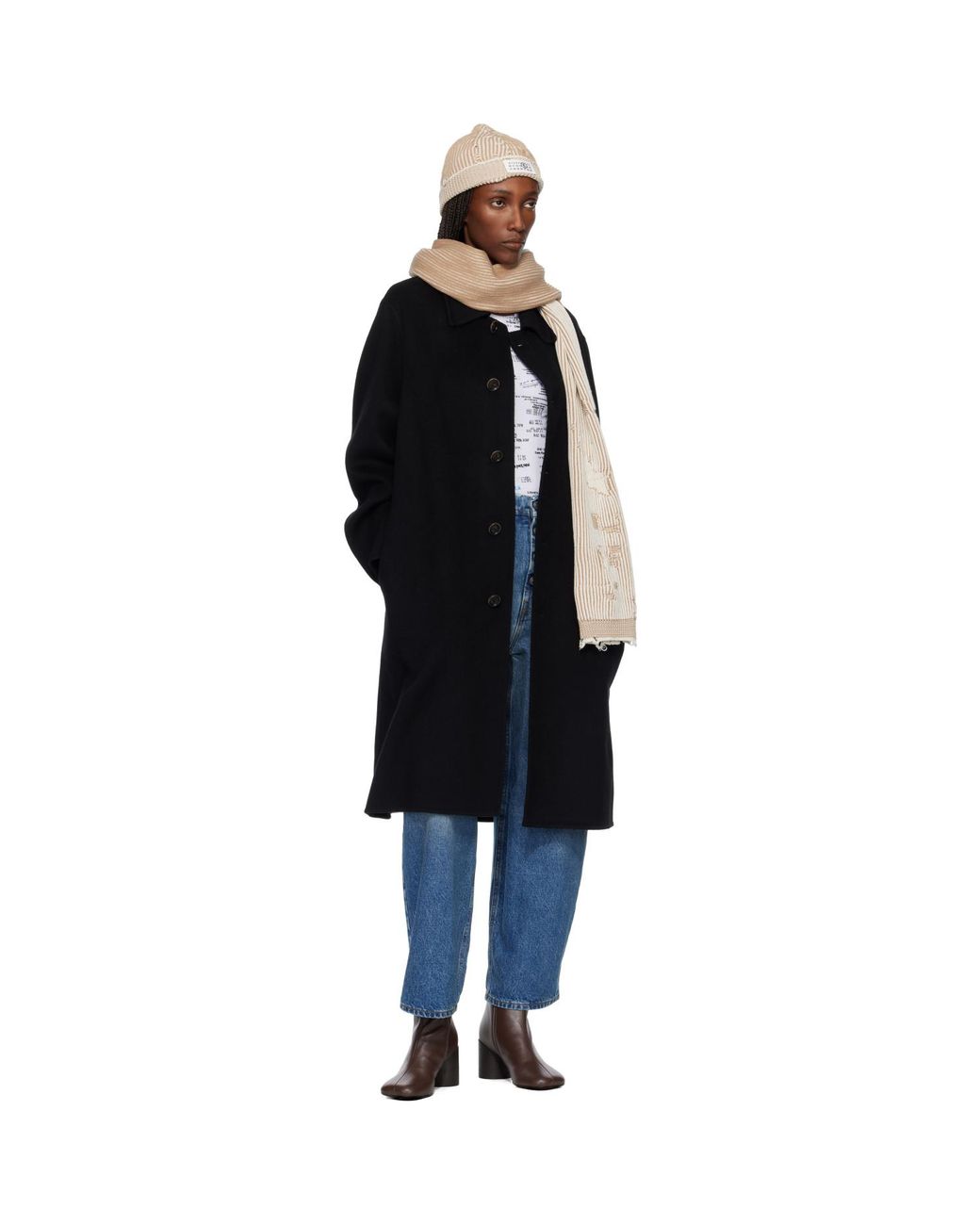 MM6 by Maison Margiela Natural Tan & Amended Optical Ribs Scarf