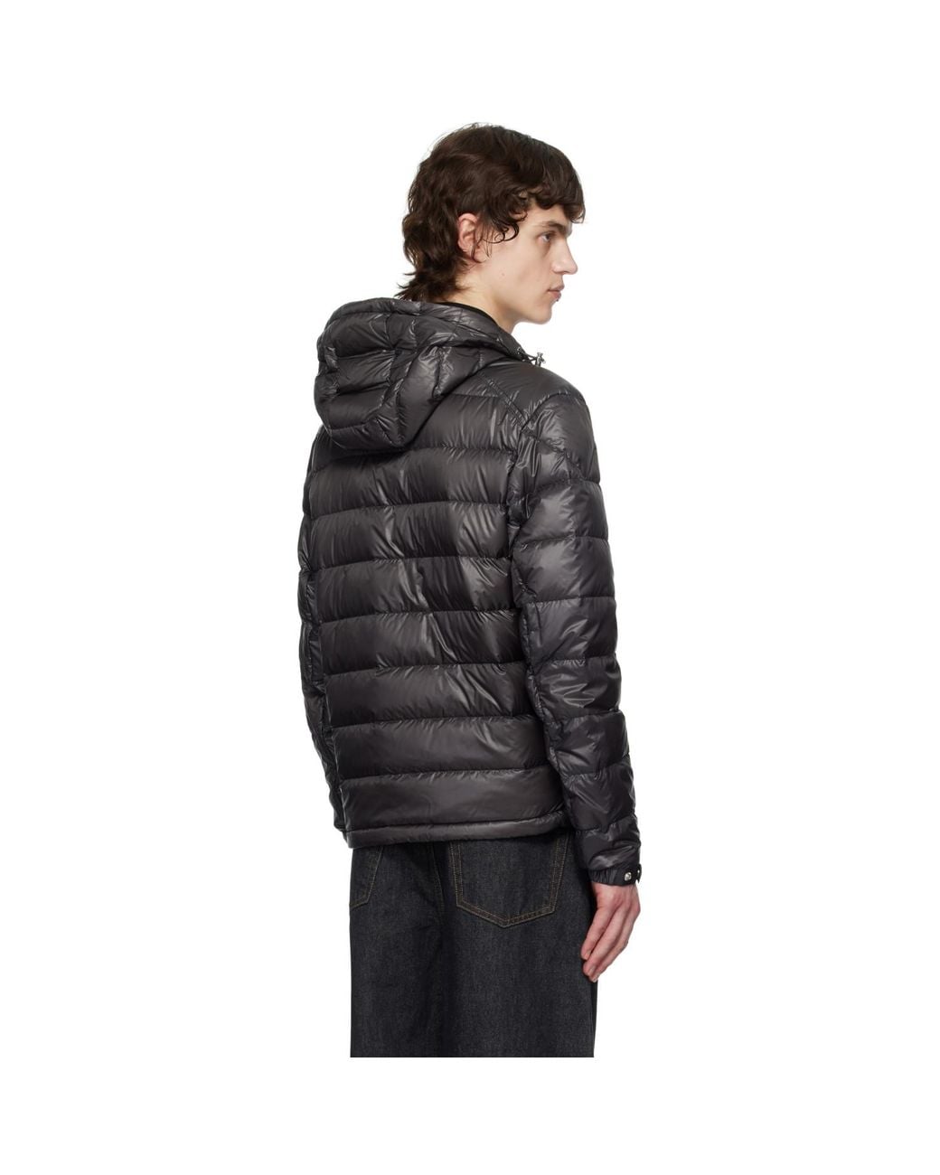 Moncler Black Gliere Hooded Short Down Jacket for men