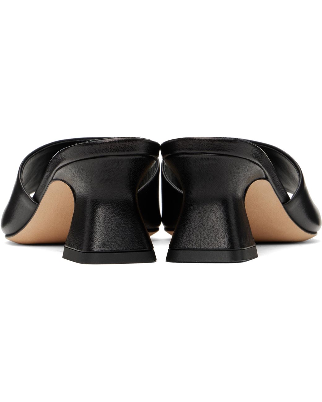 Aeyde Black Ale Leather Mules