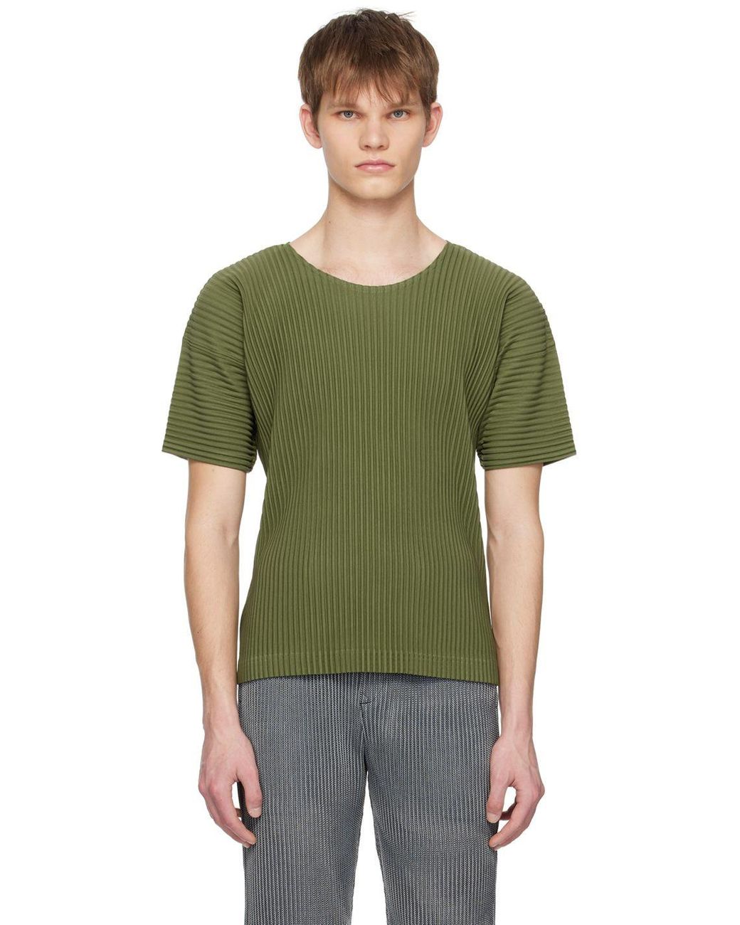Homme Plissé Issey Miyake Khaki Monthly Color March T-shirt in